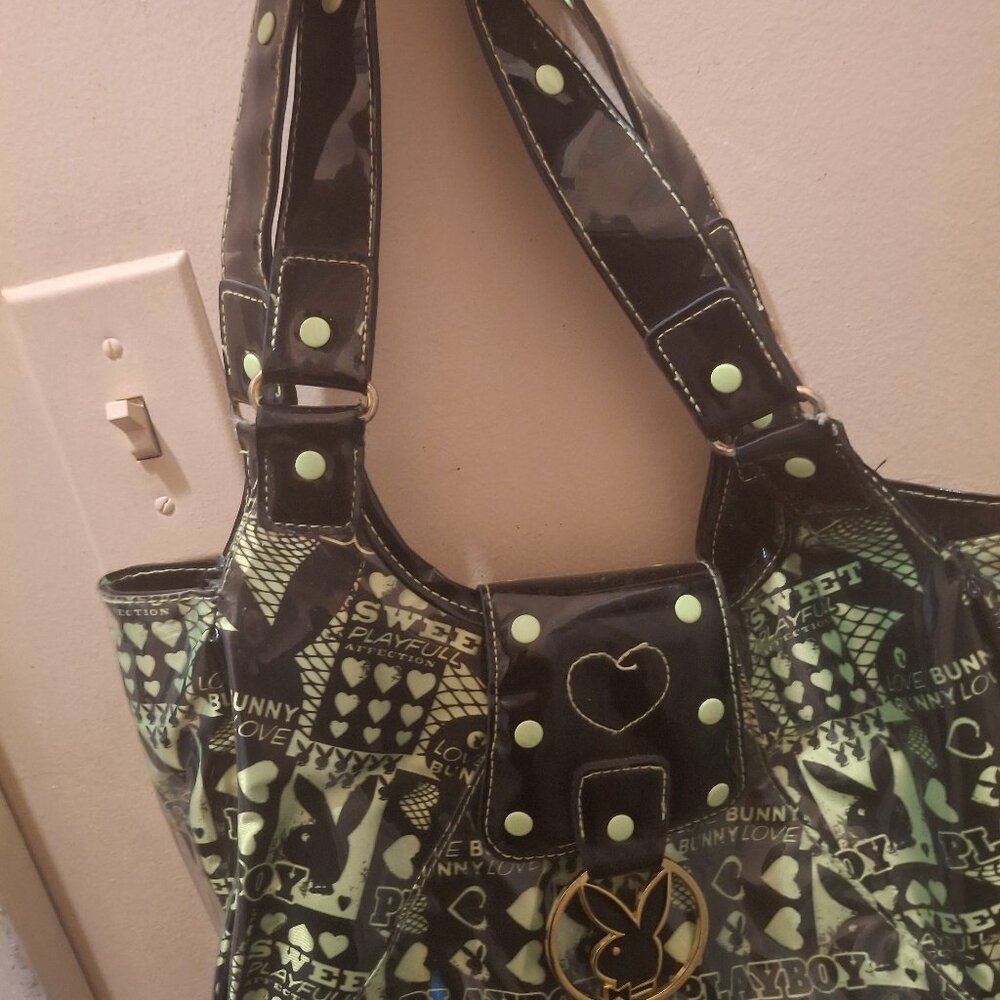 Neon green Playboy Bunny purse.